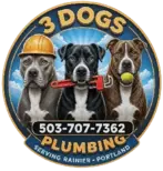 3 Dogs Plumbing Logo